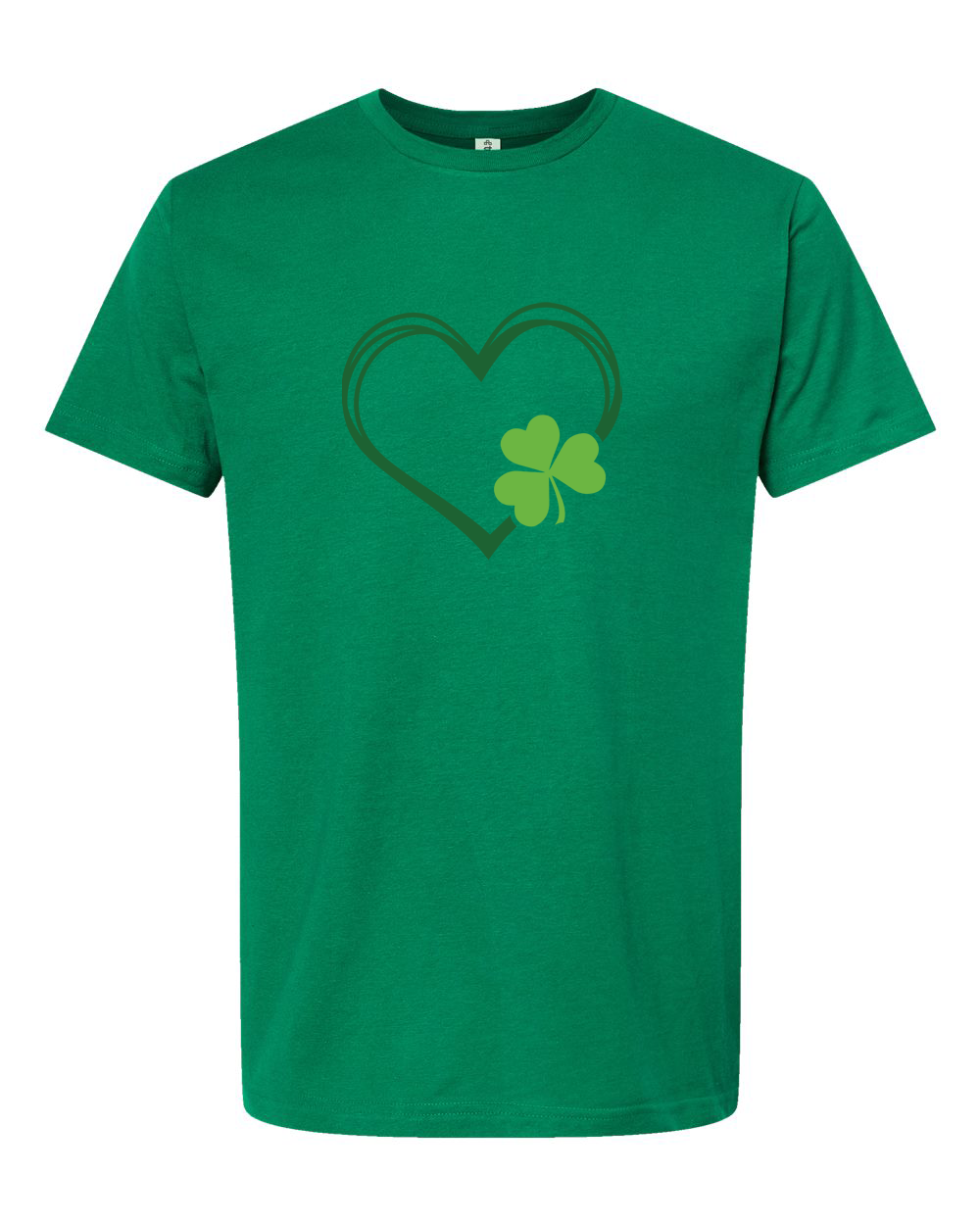 Minimal Green Heart with Clover