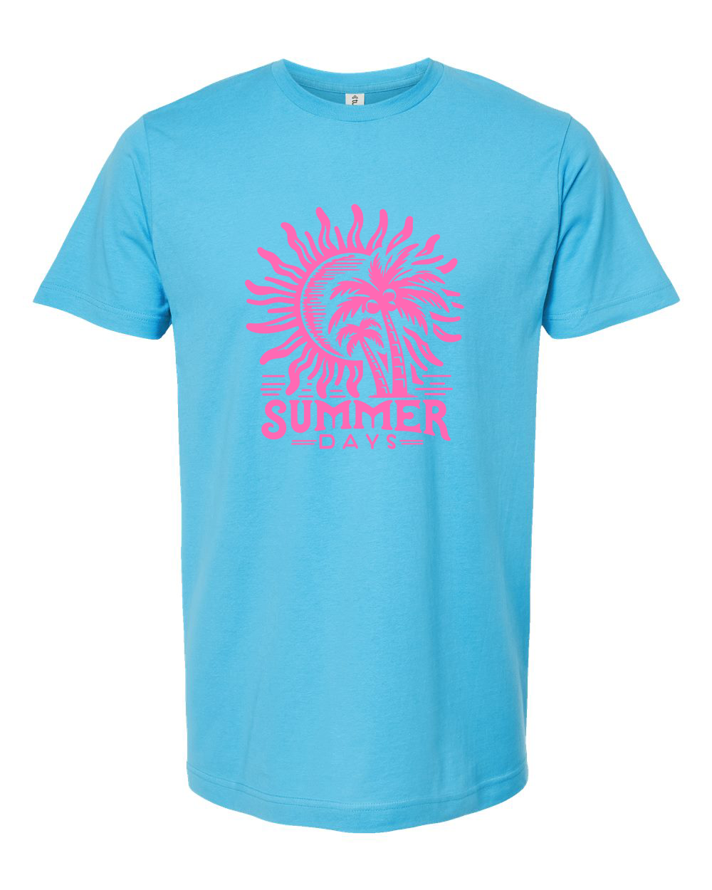 Summer Days Pink Palm Tree Sunset Tee