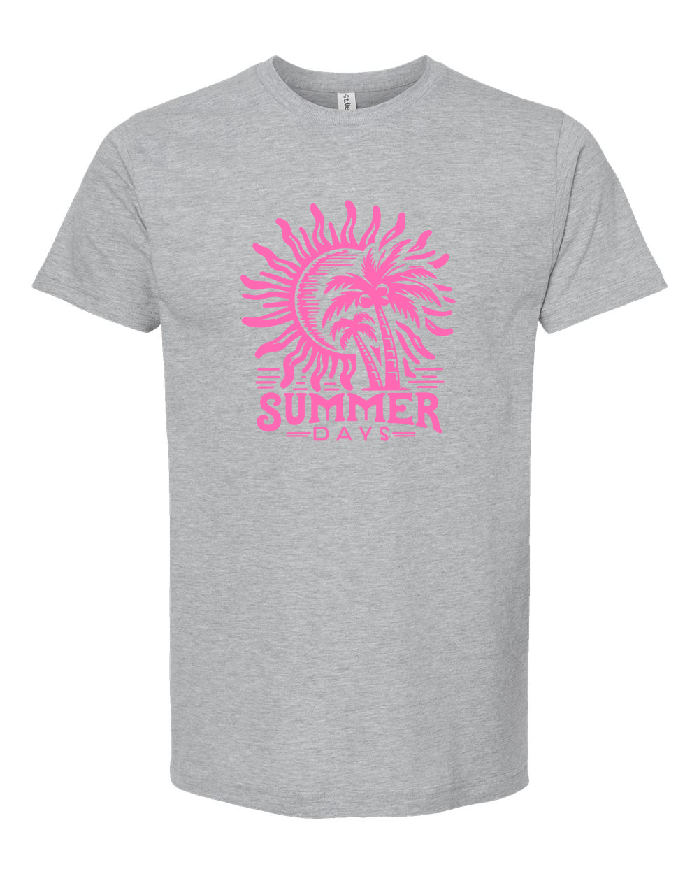 Summer Days Pink Palm Tree Sunset Tee
