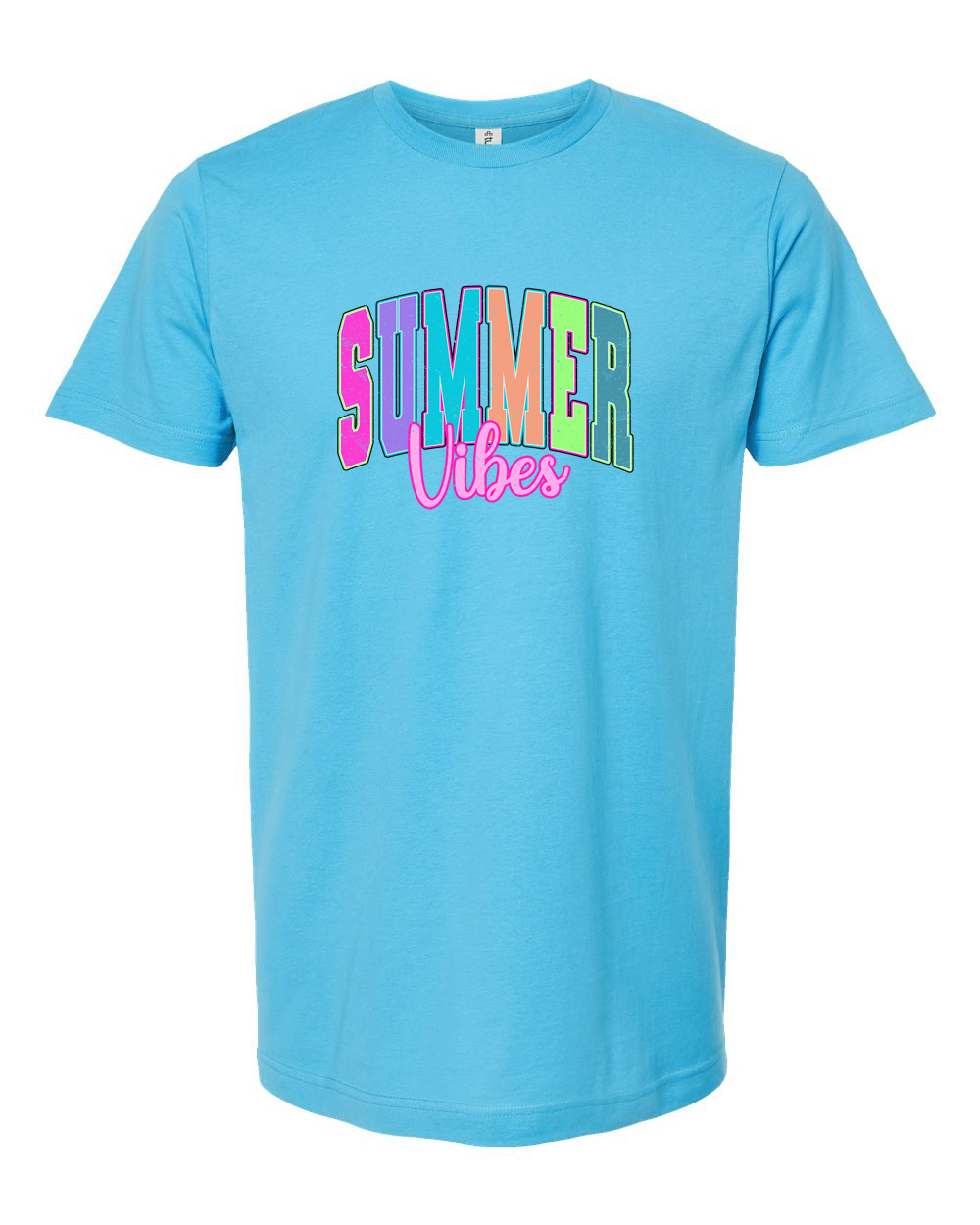 Summer Vibes Retro Beach Lettering Tee