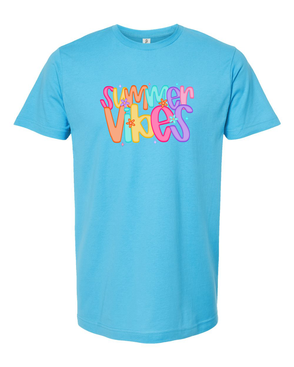 Summer Vibes Colorful Bubble Letter Tee