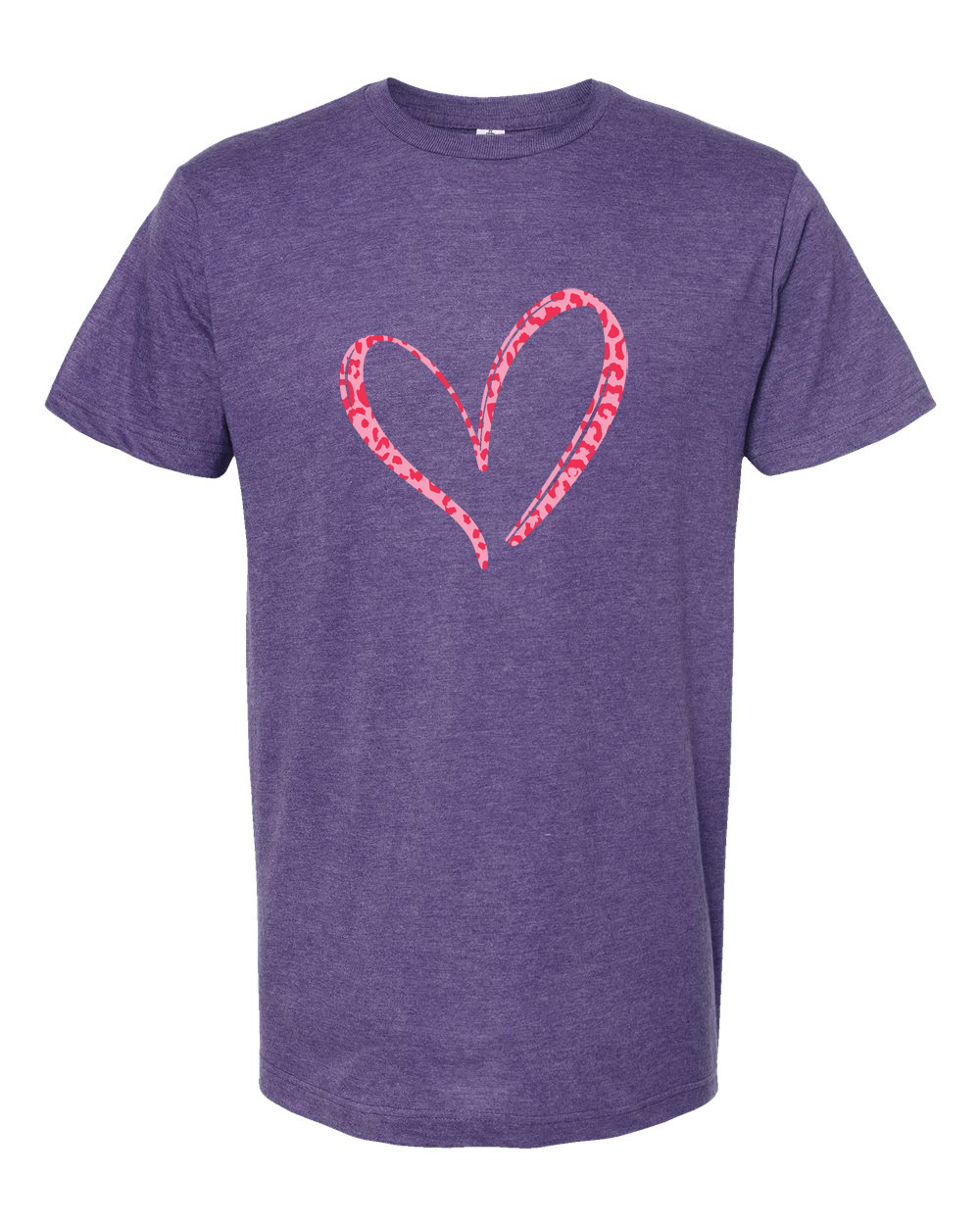 Pink Leopard Heart Outline With Love Script T-Shirt