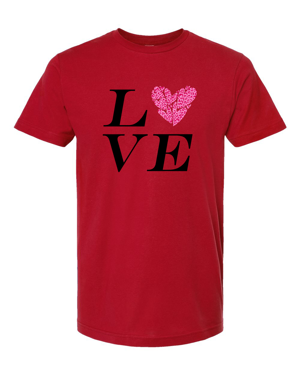Red Gradient Heart Outline Valentine T-Shirt