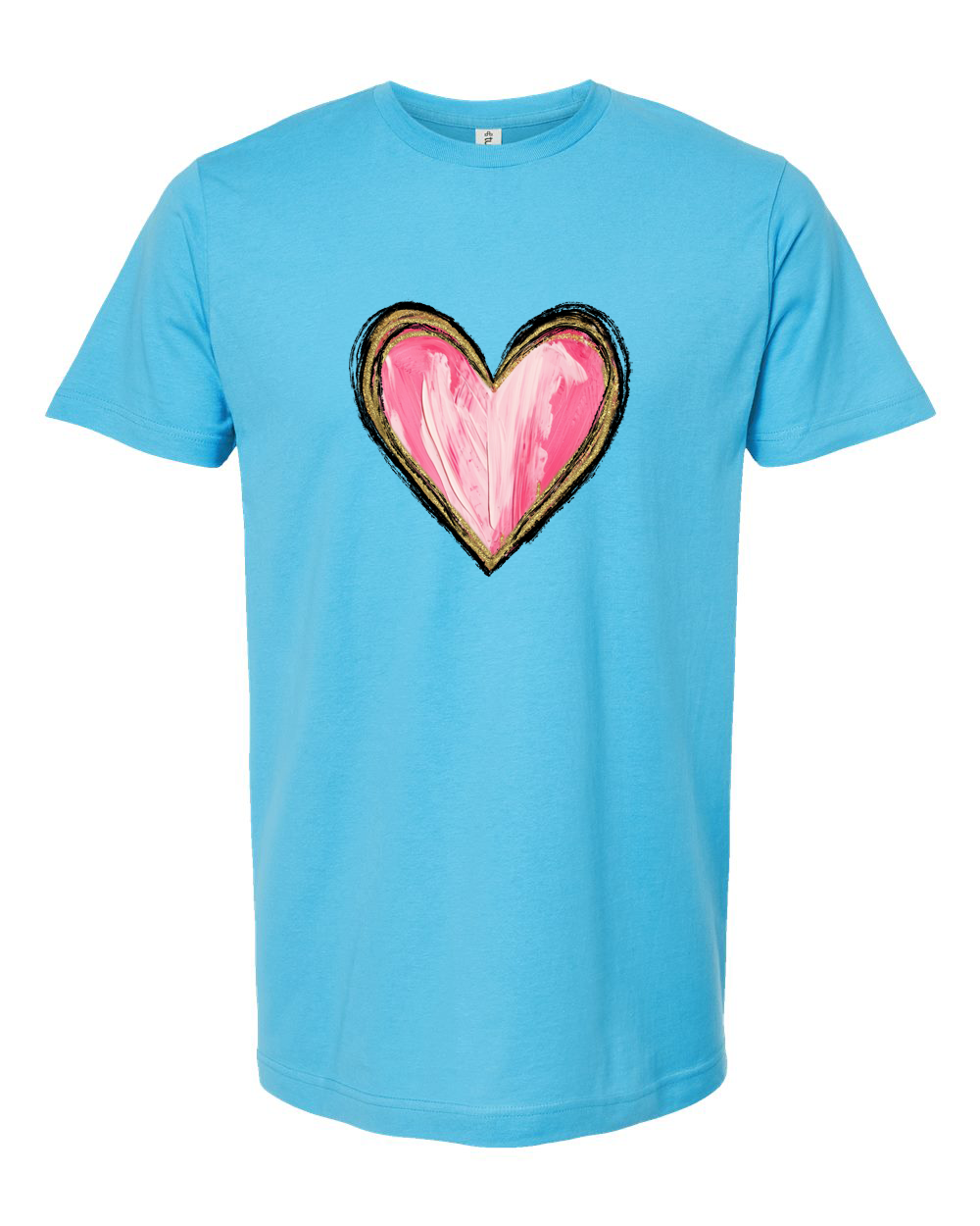 Colorful Leopard Heart with White Sketch Outline Tee