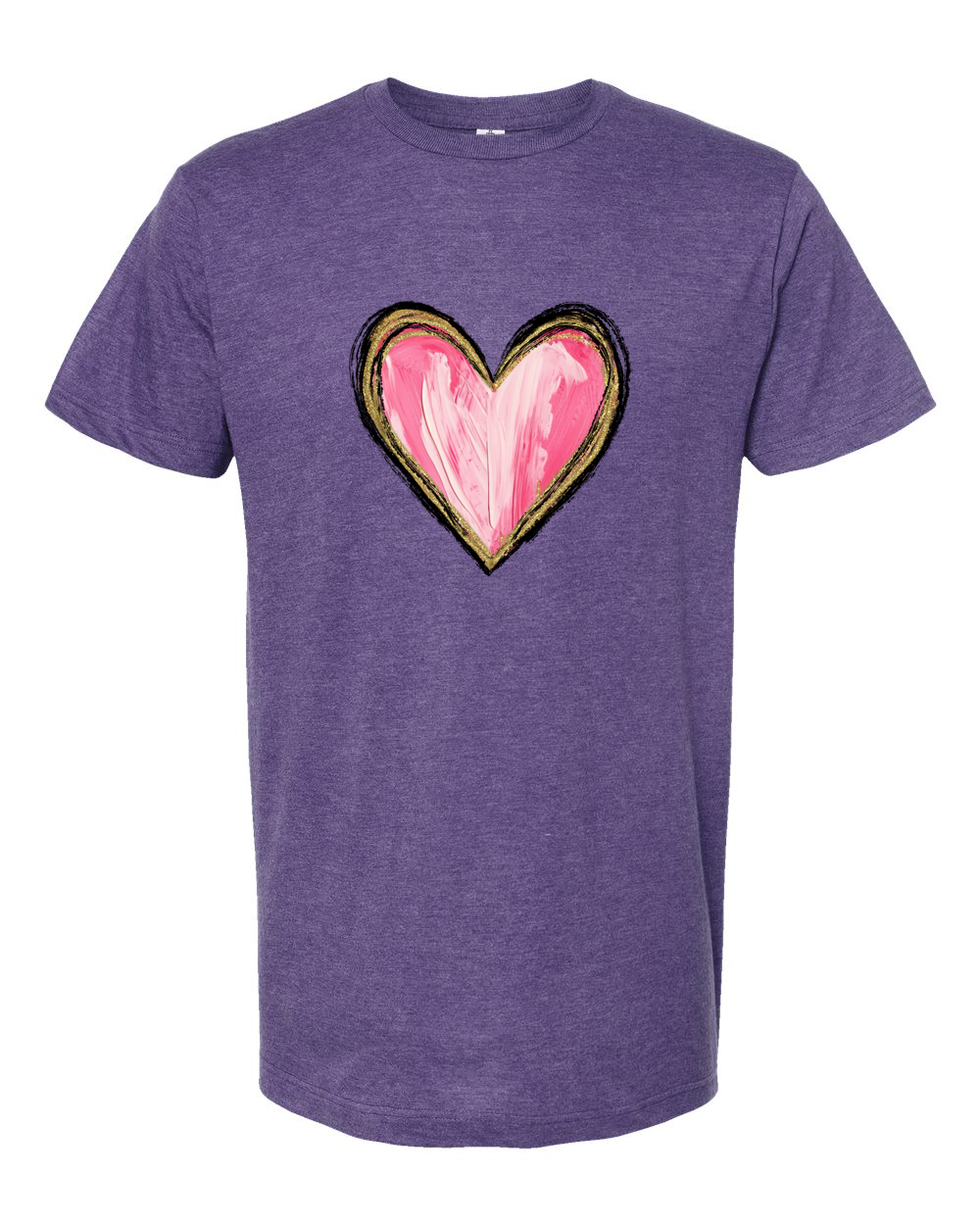 Colorful Leopard Heart with White Sketch Outline Tee