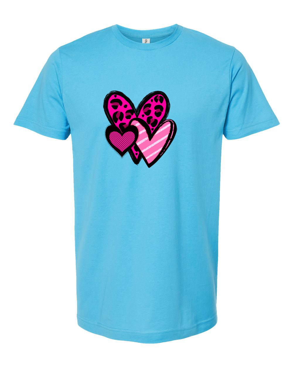 Pink Layered Hearts Valentine Graphic T-Shirt