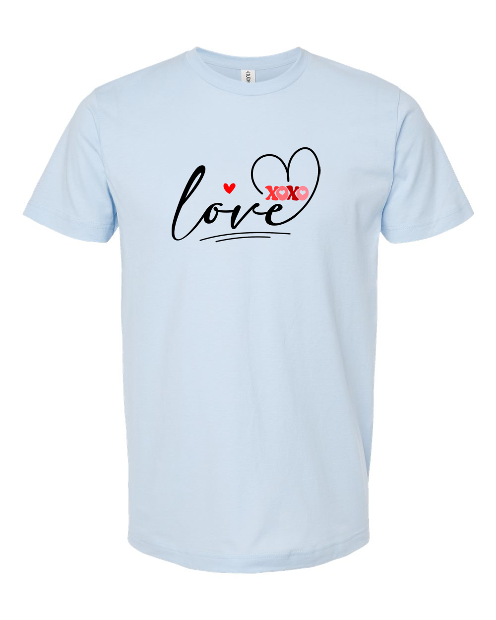 Love Word Heart Pattern Graphic Tee