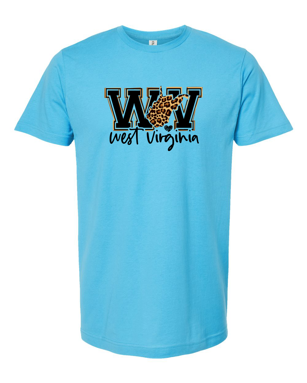 West Virginia Leopard State Outline Graphic Tee