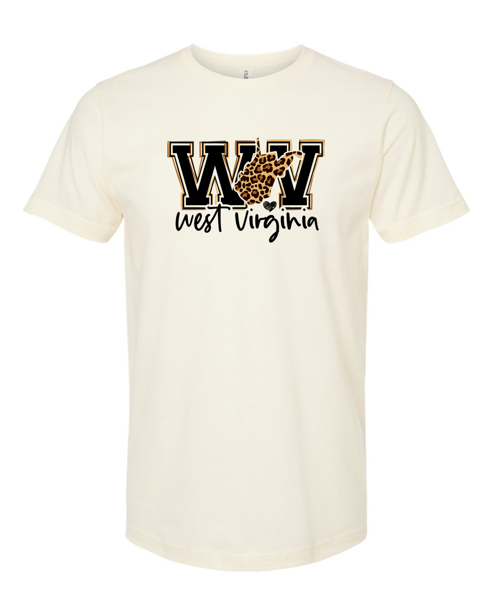 West Virginia Leopard State Outline Graphic Tee