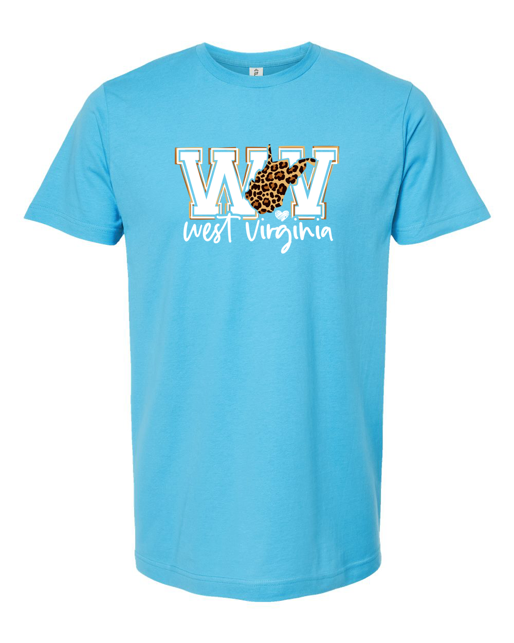 West Virginia Leopard Outline Script Graphic Tee