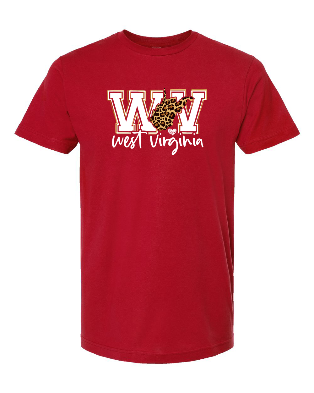 West Virginia Leopard Outline Script Graphic Tee