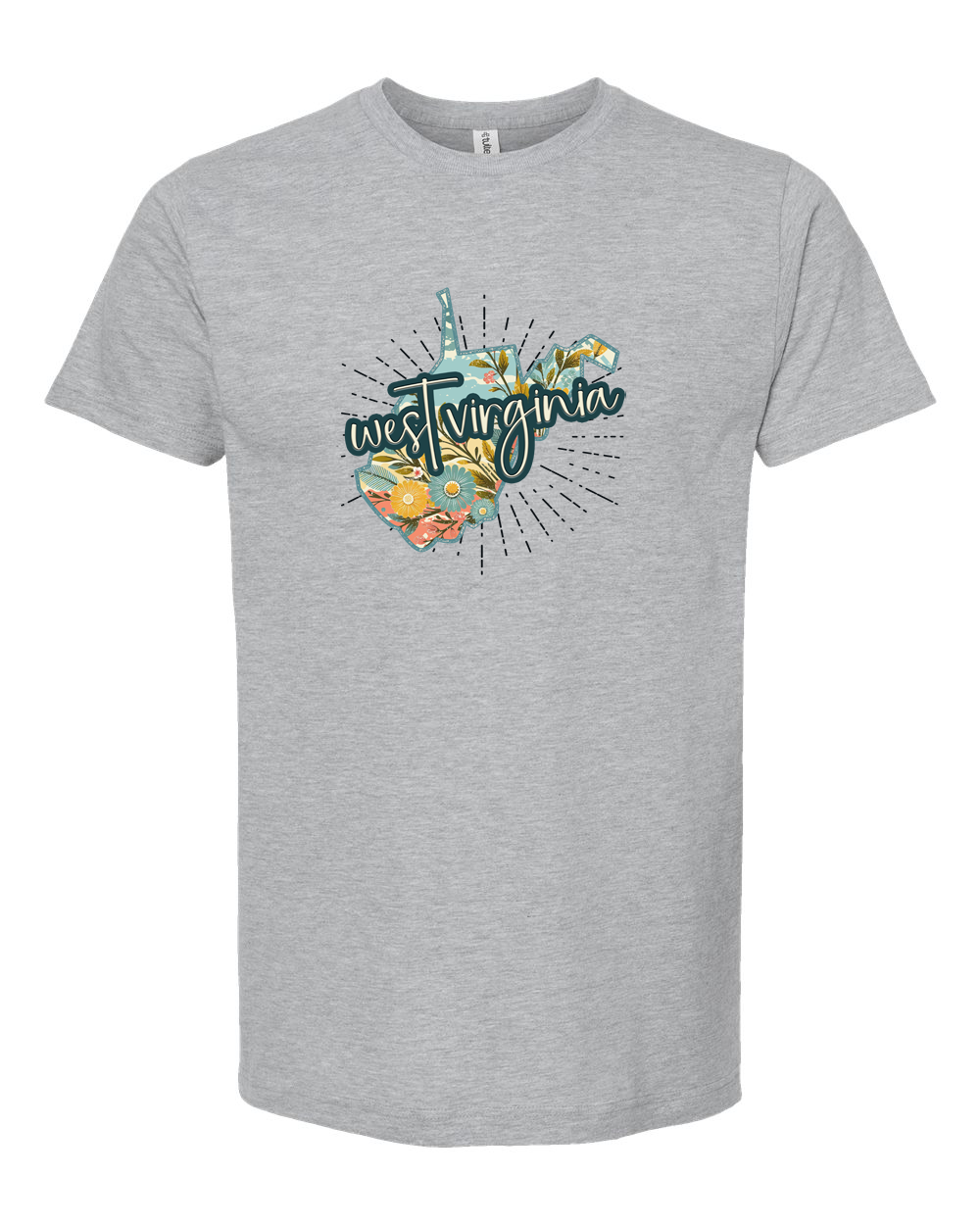 Floral West Virginia State Graphic Tee