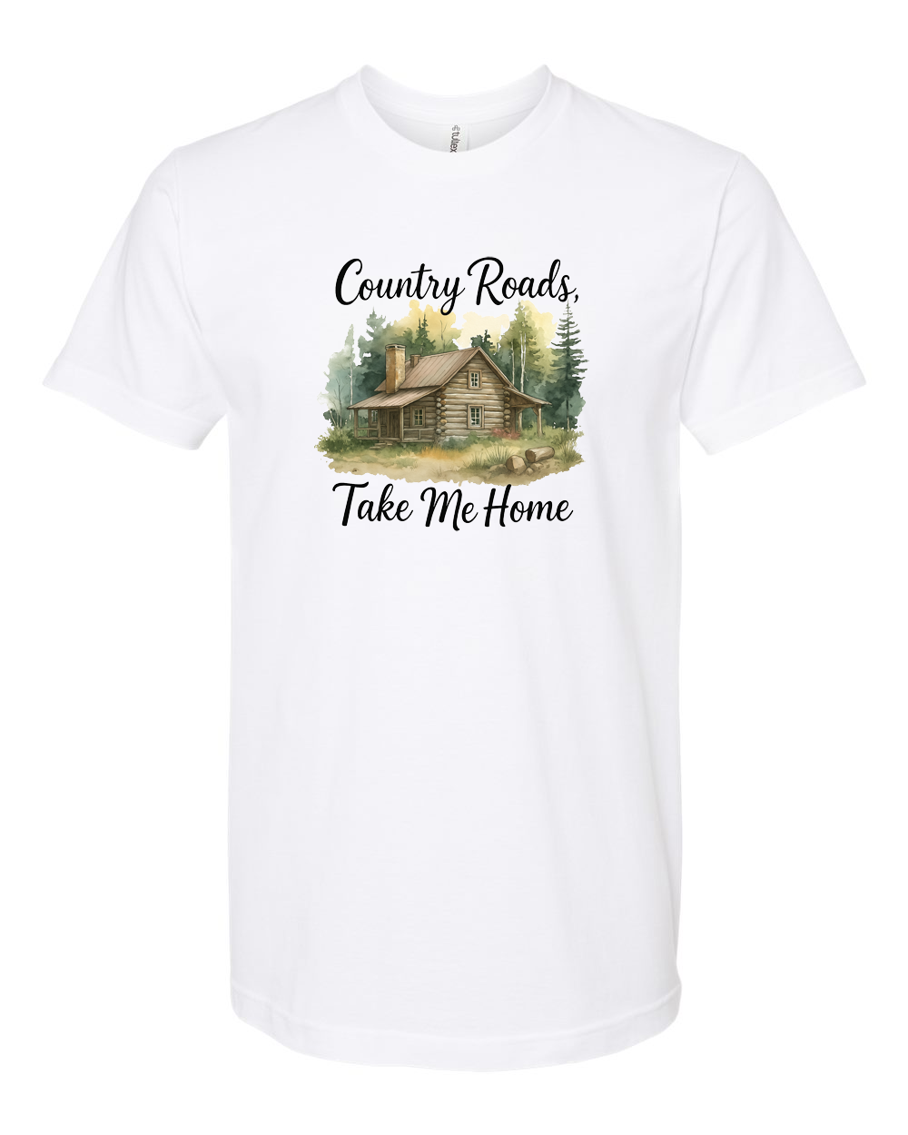 Country Roads Take Me Home Cabin West Virginia Graphic Tee