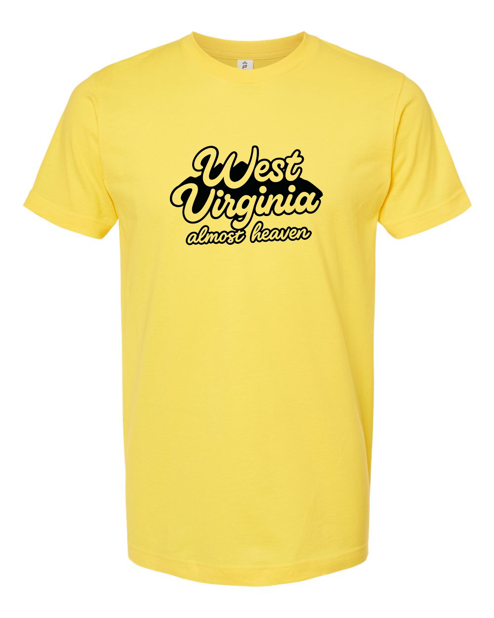West Virginia Almost Heaven Glitter Script Tee