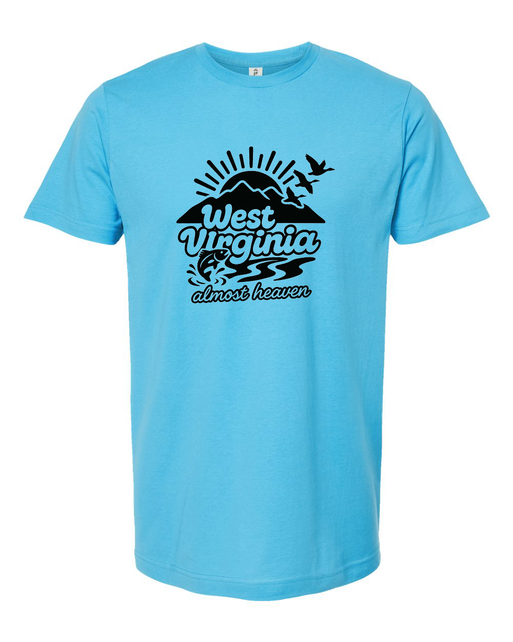 West Virginia Almost Heaven Fishing Graphic Tee