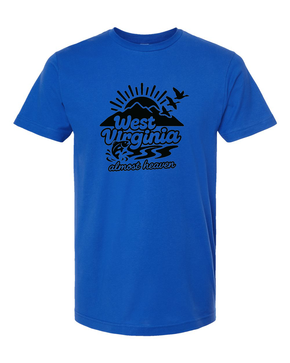 West Virginia Almost Heaven Fishing Graphic Tee